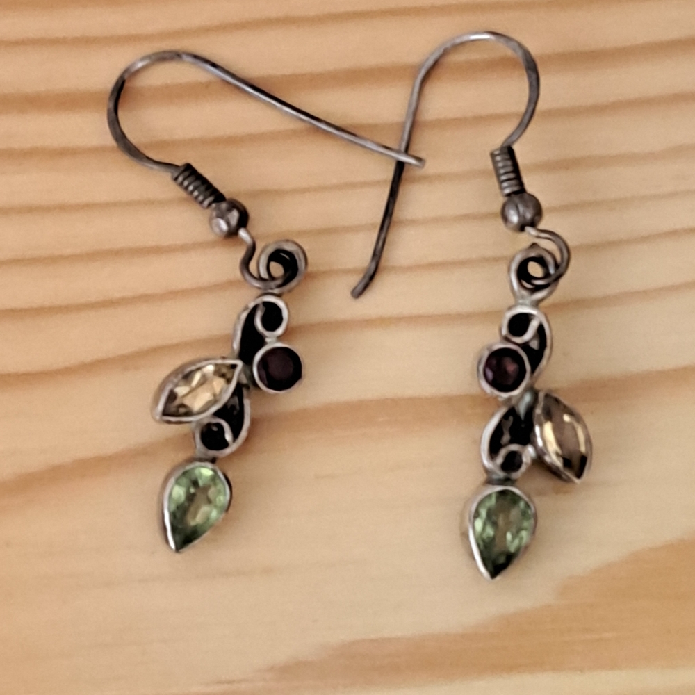 Delicate Sterling Silver Gemstone Earrings